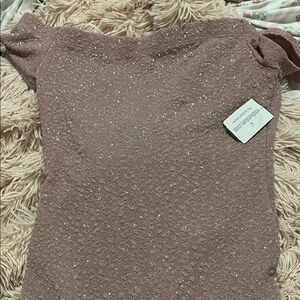 Sparkly Mauve Off-Shoulder Mini Dress